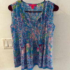 LILLY PULITZER- EXTRA EXTRA SMALL SLEEVELESS SHIRT